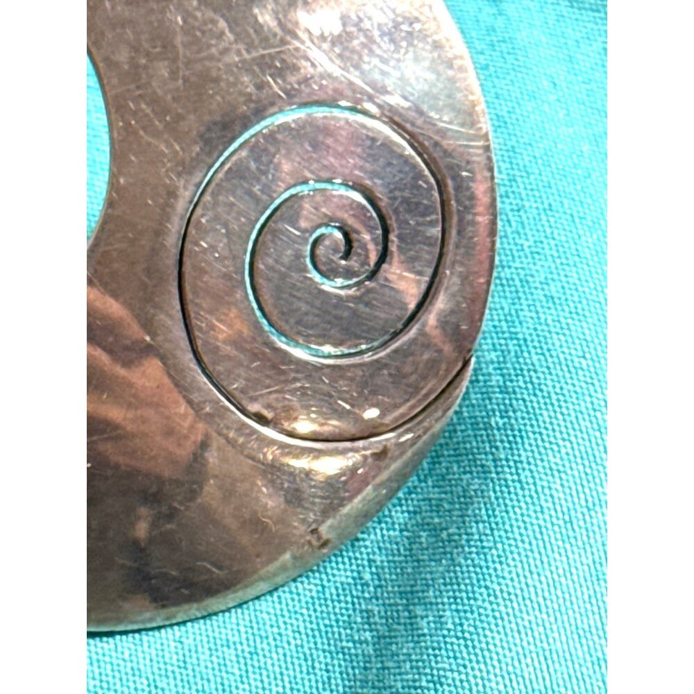 Vintage Dominique Dinouart 925 Sterling Silver Spiral Pendant Designer Necklace - Picture 2 of 13